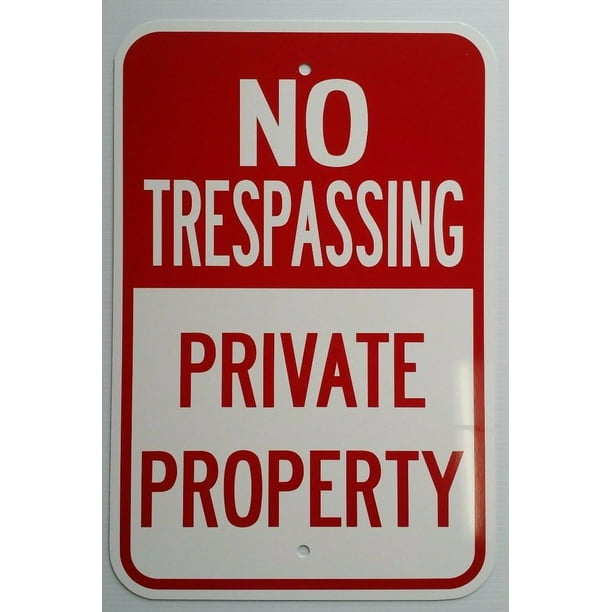 No Trespassing CGSignLab Stripes Blue Premium Brushed Aluminum Sign 36x24 